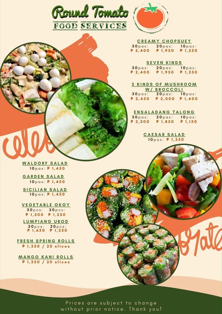 Food tray menu reference page 6